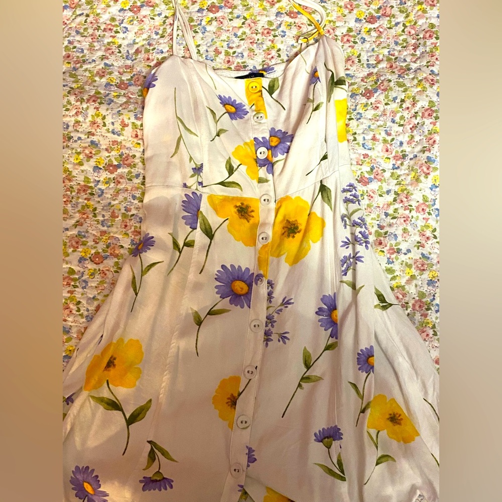 Floral White Spring Mini Dress